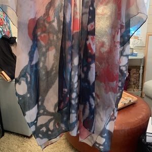 Poncho type wrap, lightweight with arm holes, soft surroundings OS